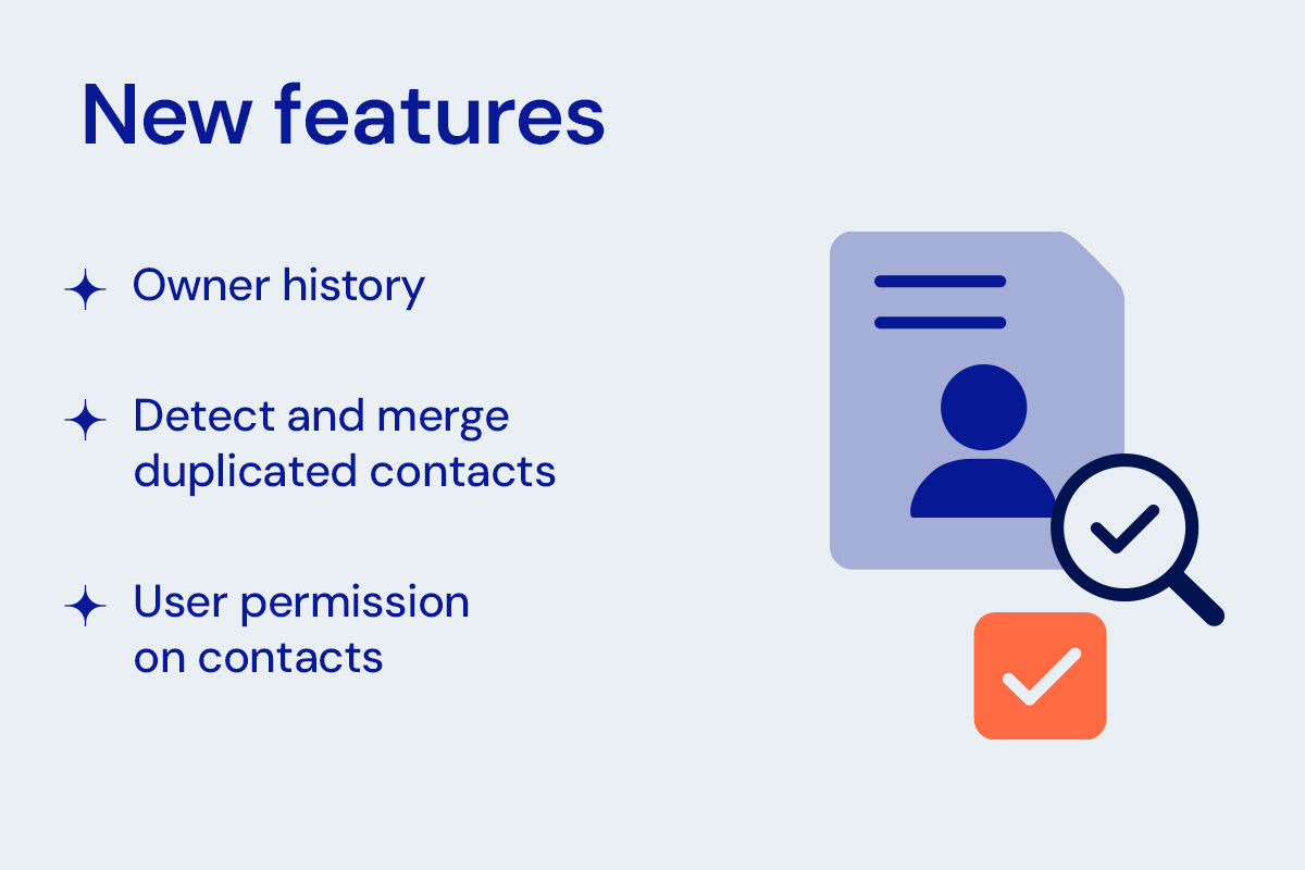 Stantia CRM new features including Detect & Merge Contacts, Contact Permissions, and Owner History for more efficient boat and contact management.
